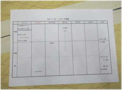 12/30出発の旅行が決まったのはたった3日前の12/27の夜だった！～今年のハワイの予定表は真っ白？