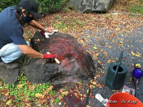 ハワイ島フォト日記　日本公園の庭石補修がやっと完了したよ！