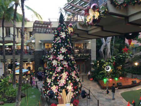 クリスマスツリーの点灯式＠ロイヤルハワイアンセンター